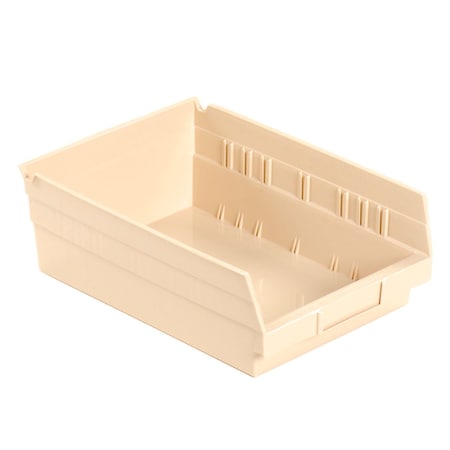 Global Industrial Shelf Storage Bin, Polypropylene, Tan, 4 in H, 8-3/8 in W 184843BG